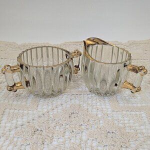 Vintage Jeanette "National" Sugar Bowl and Creamer Set